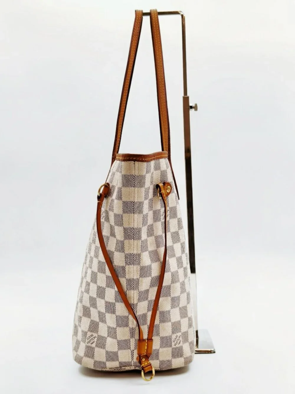Louis Vuitton Neverfull MM Damier Azur Canvas Tote Shoulder Bag